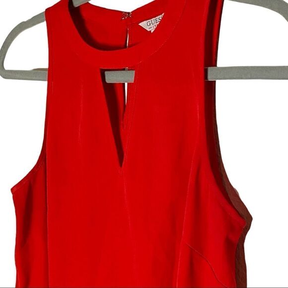 Guess (XS) Red Racer Back Sleeveless Blouse - Picture 3 of 4